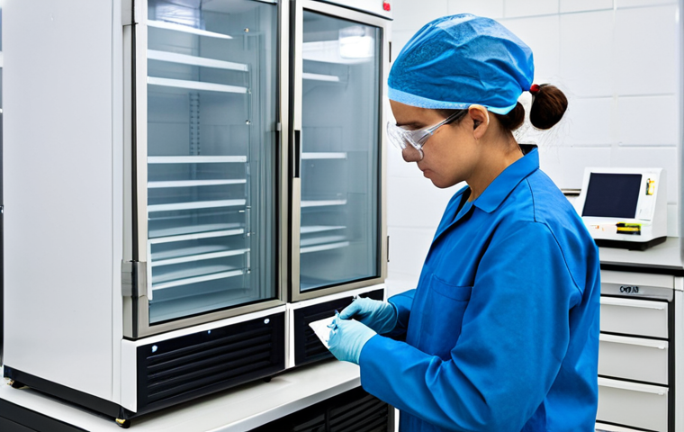 시험 장비의 안전 관리 - Chemical Handling Protocol**

"A scientist, fully clothed in a lab coat, gloves, and safety goggles,...