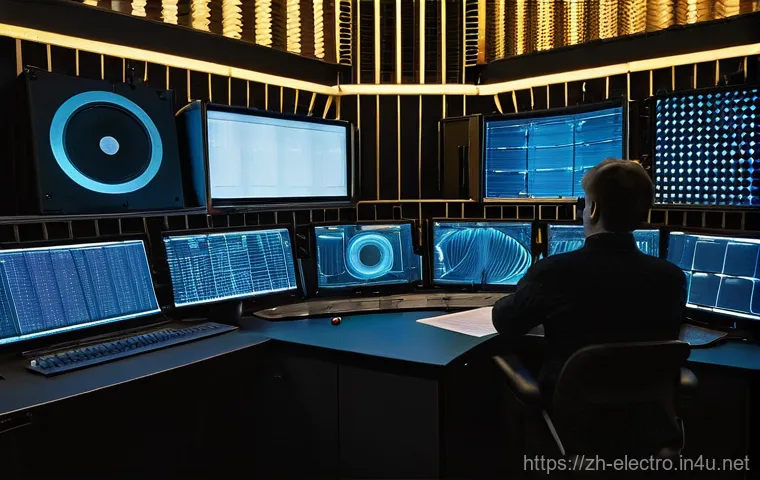 전기 및 전자 시험 장비 - A focused young engineer, wearing a clean, professional lab coat, is meticulously working at an orga...