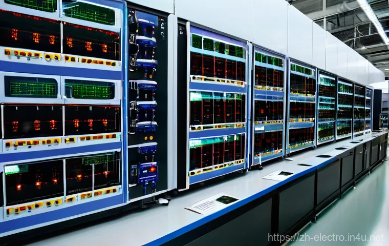 전기 및 전자 시험 장비 - Inside a specialized, dark anechoic chamber, its walls covered in distinctive pyramid-shaped foam ab...