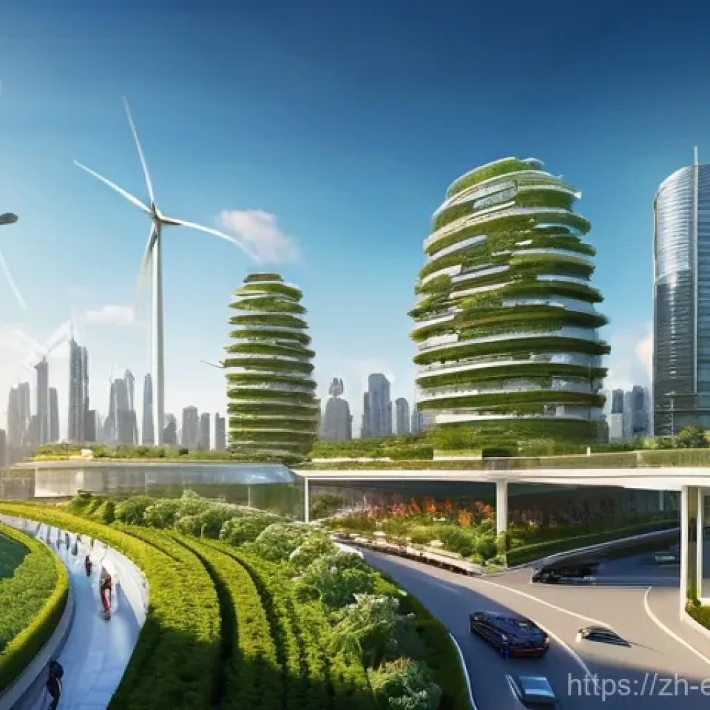 재생 가능 에너지 시스템 - **Prompt 1: A Glimpse into a Sustainable City of Tomorrow**
    "A vibrant, panoramic view of a futu...