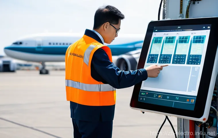 전기공학의 항공 산업 응용 - **Prompt:** A sleek, modern aircraft glass cockpit, bathed in the soft glow of multiple high-definit...