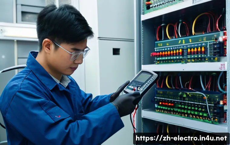 전력 시스템 실험 - A detailed laboratory scene showing a modern electrical power systems experiment setup: prominently ...