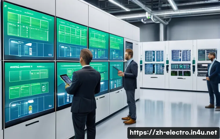 전기기기 설계의 경제성 분석 - A modern industrial electrical control room showcasing a modular design system with interconnected h...